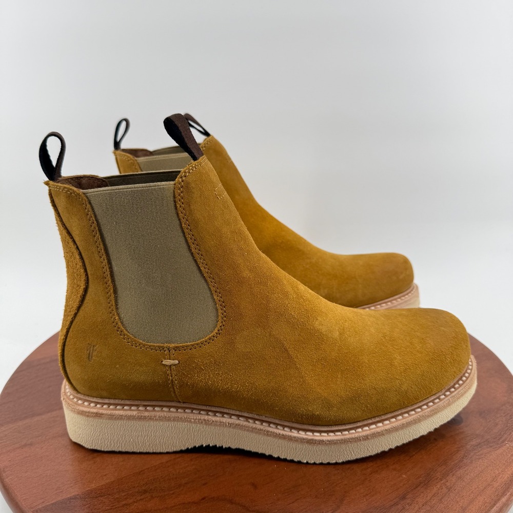 Frye Hudson Chelsea Wedge Boots Golden Rod Suede Leather FR40899 Mens‎ 11 M